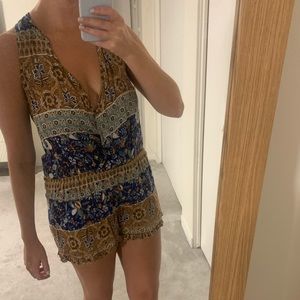 Blue & Beige Romper